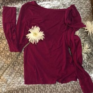 Long sleeve Fuchsia color blouse